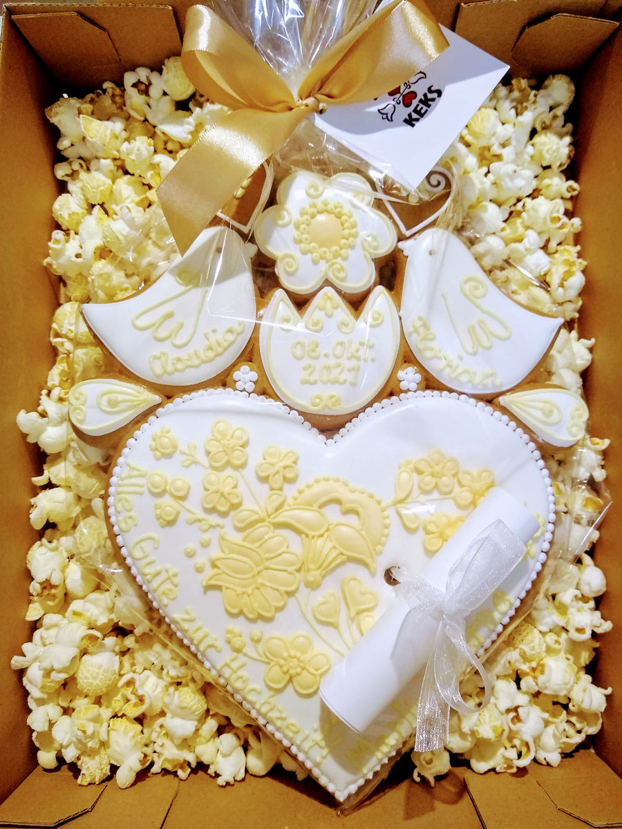 100 Hochzeits-Plätzchentüten 'Love Is Sweet' – 12,7x18 Cm, Kraftpapier, Selbstklebend, Lebensmittelecht