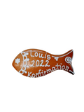 Zur Konfirmation, essbare Tischkarte, Platzkarte. Fisch 12 cm