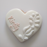 Hochzeit Herz mit weißer Glasur & weiße Tulpen Essbare Tischkarte, Platzkarte, Gastgeschenk. Personalisierbar mit Namen, Datum...