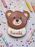 Bärchen aus Vanillekeks mit Royal icing Dekoration.Platzkarte. Personalisierbar