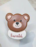 Bärchen aus Vanillekeks mit Royal icing Dekoration.Platzkarte. Personalisierbar