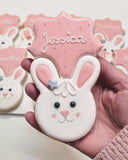 Hasen-Namenskarte aus Schoko- oder Vanillekeks, 11 cm - Fest Keks : Lebkuchen & Kekse für alle festlichen Anlässe