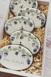 VEGAN Handmade Lavendel-Geschenkset (5 Cookies), personalisierbar. Geschenkkarton: 27 * 18 cm