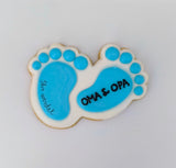Schwangerschaftsankündigung, Geschenkbox mit Babyfüßchen-Keksen. Geschenk für Papa, Oma, Opa, Tante, Onkel - Fest Keks : Lebkuchen & Kekse für alle festlichen Anlässe