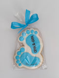 Schwangerschaftsankündigung, Geschenkbox mit Babyfüßchen-Keksen. Geschenk für Papa, Oma, Opa, Tante, Onkel - Fest Keks : Lebkuchen & Kekse für alle festlichen Anlässe