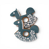 Großes Schaukelpferd aus Lebkuchen, 14 cm, Anhänger