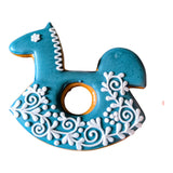 Großes Schaukelpferd aus Lebkuchen, 14 cm, Anhänger