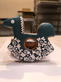 Großes Schaukelpferd aus Lebkuchen, 14 cm, Anhänger