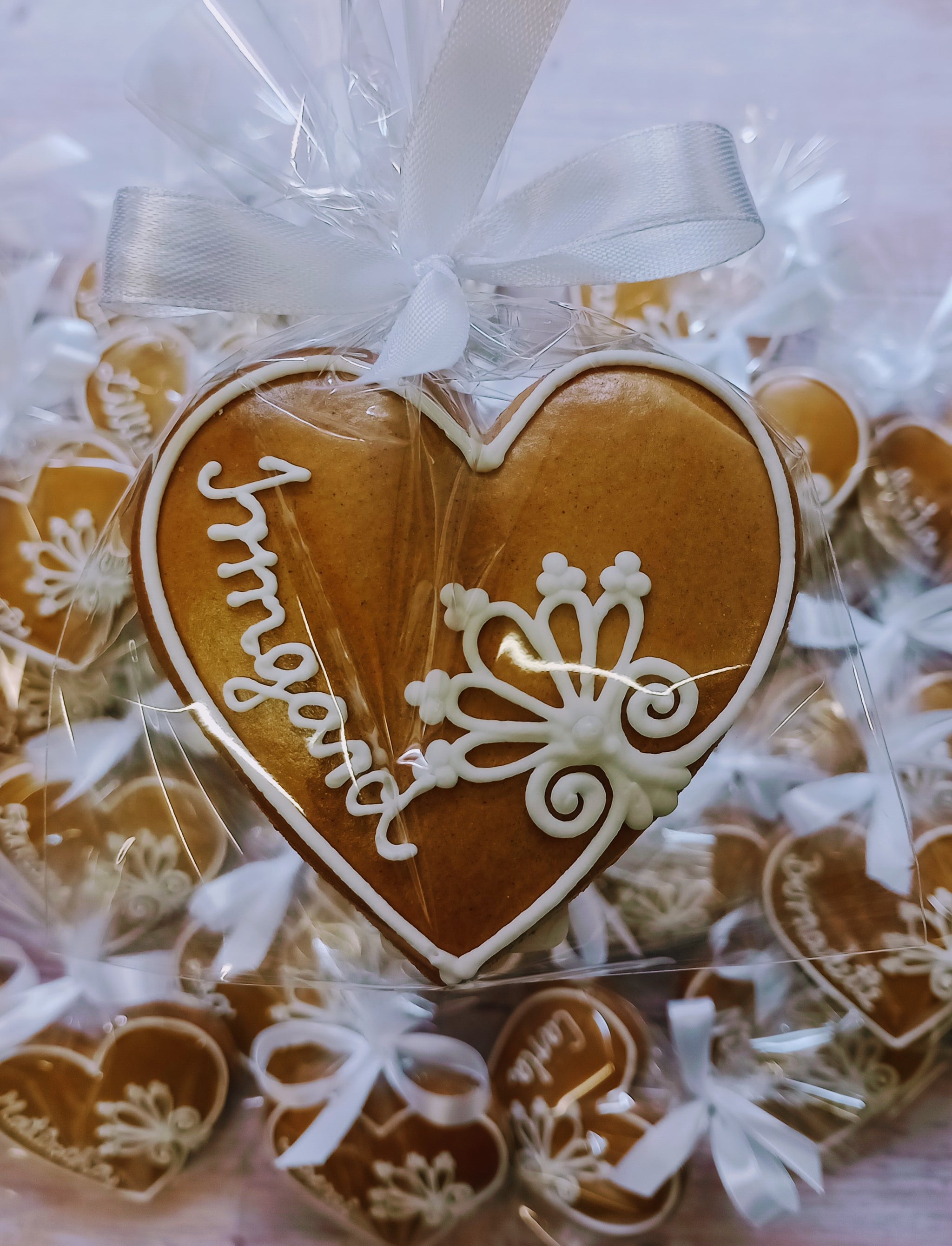 100 Hochzeits-Plätzchentüten 'Love Is Sweet' – 12,7x18 Cm, Kraftpapier, Selbstklebend, Lebensmittelecht