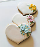 Hochzeitsherz, Tischkarte mit blauen Blumen, Personalisierbar. 10 cm - Fest Keks : Lebkuchen & Kekse für alle festlichen Anlässe