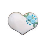 Hochzeitsherz, Tischkarte mit blauen Blumen, Personalisierbar. 10 cm - Fest Keks : Lebkuchen & Kekse für alle festlichen Anlässe