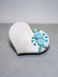 Hochzeitsherz, Tischkarte mit blauen Blumen, Personalisierbar. 10 cm - Fest Keks : Lebkuchen & Kekse für alle festlichen Anlässe