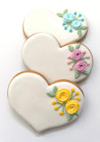 Hochzeitsherz, Tischkarte mit gelben Blumen, Personalisierbar. 10 cm - Fest Keks : Lebkuchen & Kekse für alle festlichen Anlässe