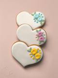 Hochzeitsherz, Tischkarte mit rosafarbenen Blumen, Personalisierbar. 10 cm - Fest Keks : Lebkuchen & Kekse für alle festlichen Anlässe
