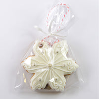 weißer Schneeflocke  - Anhänger aus Lebkuchen 9.5 cm