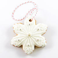 weißer Schneeflocke  - Anhänger aus Lebkuchen 9.5 cm
