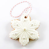 weißer Schneeflocke  - Anhänger aus Lebkuchen 9.5 cm