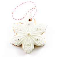 weißer Schneeflocke  - Anhänger aus Lebkuchen 9.5 cm