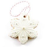 weißer Schneeflocke  - Anhänger aus Lebkuchen 9.5 cm