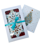 2 * riesige Lebkuchen-Schneeflocken (18 cm) als Weihnachtsbaumanhänger im Geschenkkarton