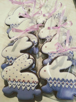 6 Osterhasen aus Vanille-, Schokokeks oder Lavendel-Honig Cookie im Cellophan 11*11 cm / Stück