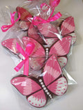Schmetterling Geschenkset in rosa Farbe, 4* Schmetterling 9.5 * 7.5 cm Personalisierbar