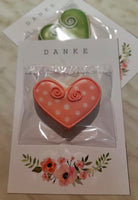 DANKE Grußkarte (A6) & handmade Vanillekeks, rotes Herz