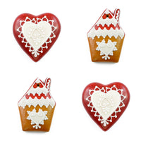Herz & Haus Lebkuchen Anhänger Set für Tannenbaum im Geschenkkarton - Fest Keks