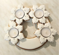Schneeweißer Adventskranz aus Lebkuchen 25 cm