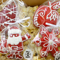 Rotes Lebkuchen Anhänger Set für Tannenbaum im Geschenkkarton - Fest Keks