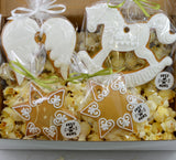 Weisses Lebkuchen Anhänger Set für Tannenbaum im Geschenkkarton - Fest Keks